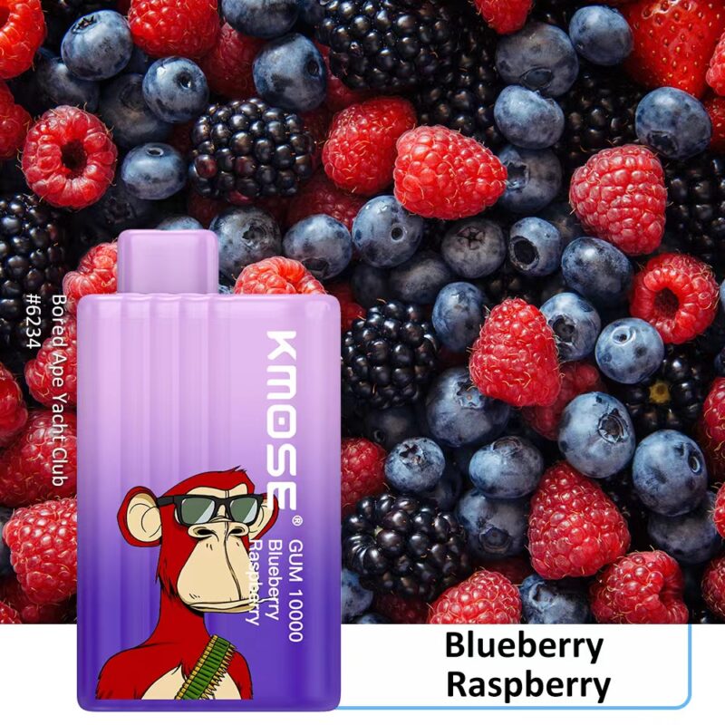 Kmose Gum Disposable Vape Pod 10000 Puffs - Blueberry Raspberry