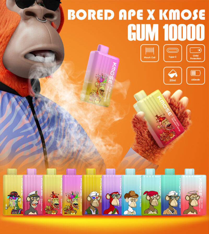 Kmose Gum Disposable Vape Pod 10000 Puffs - lce Cotton Candy - Image 2